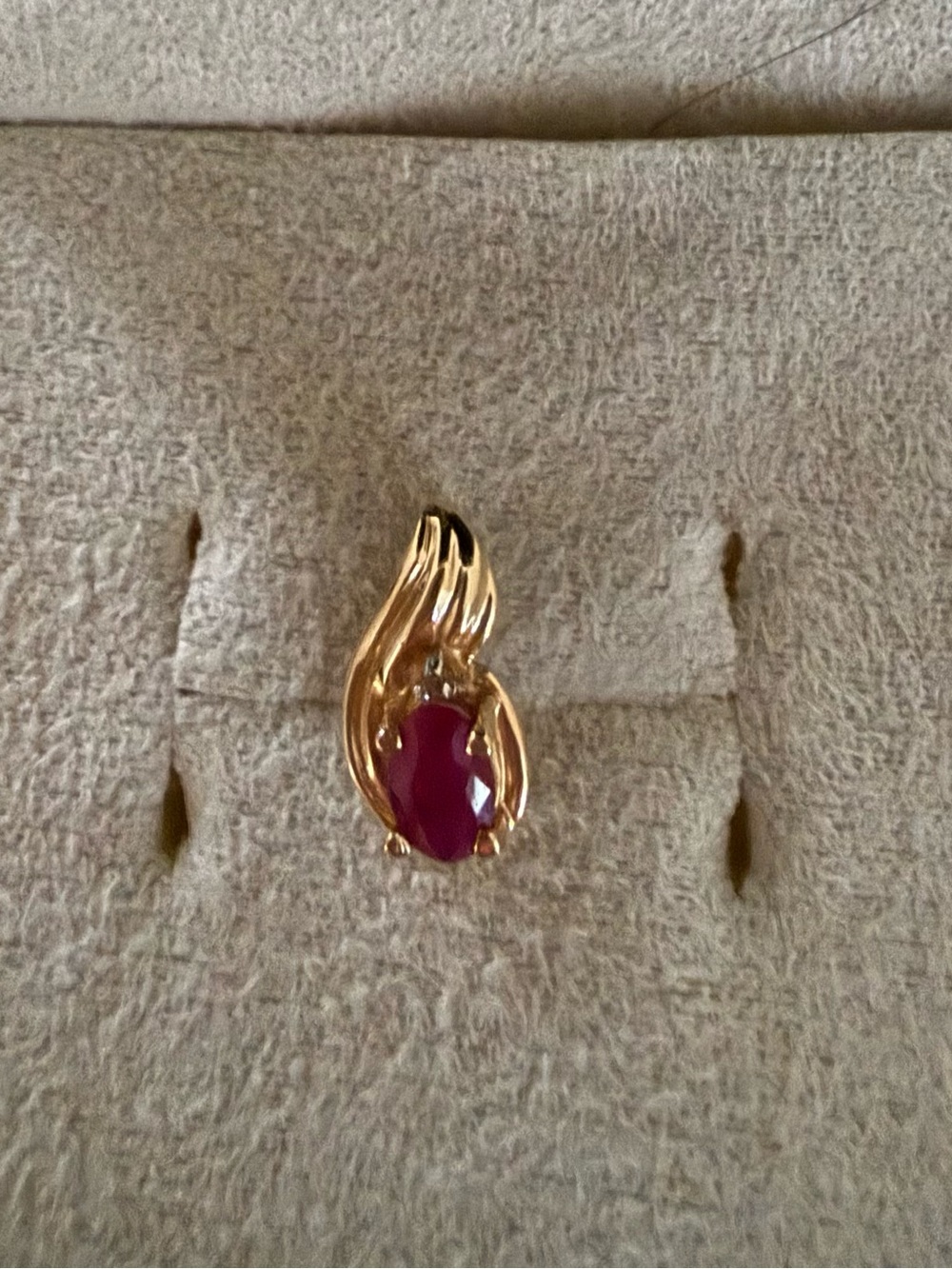 14 KT Gold Ruby Stone with diamond Accent